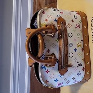 Louis Vuitton Monogram Multicolor Alma structured shoulder bag, white.